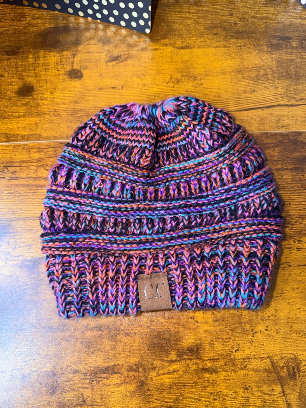 C.C. Messy Bun Ponytail Beanie